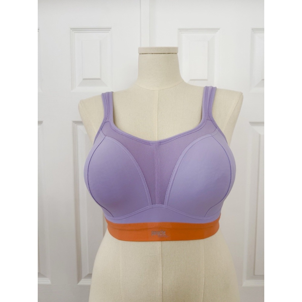 Panache Sport 73418 36F Wire Free High Impact Sports Bra Lilac Orange